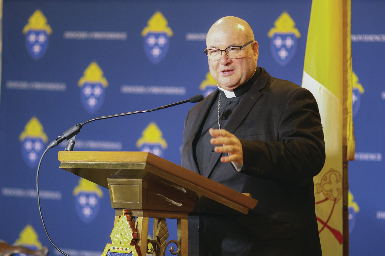Pope Francis has appointed Most Reverend Richard G. Henning, S.T.D., as Coadjutor Bishop of Providence. The Diocese of Providence held a press conference November 23 with Bishop Tobin and Bishop Henning at the Cathedral of Saints Peter and Paul.
